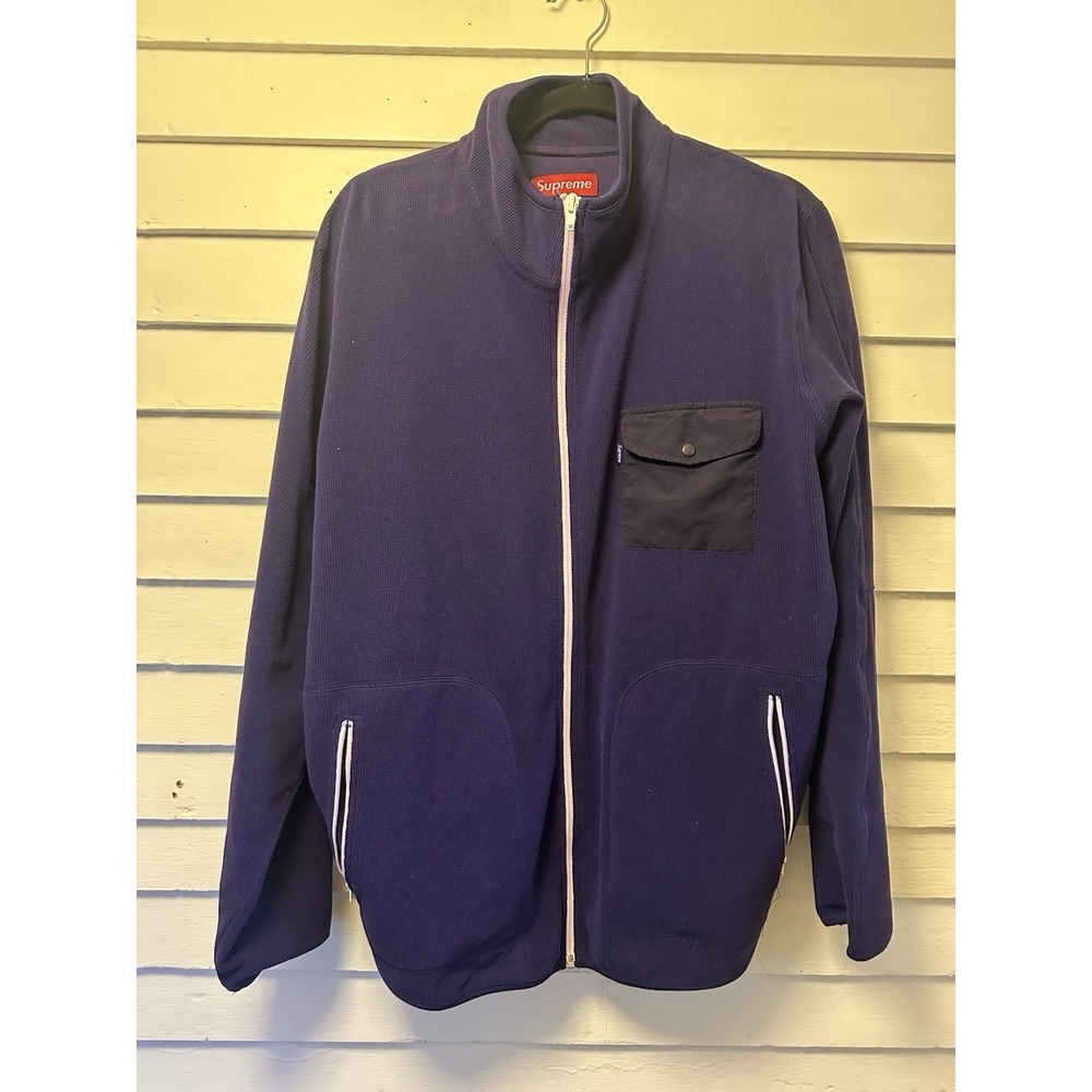 Supreme Zip Fleece Jacket Purple Pocket Tech Size XL